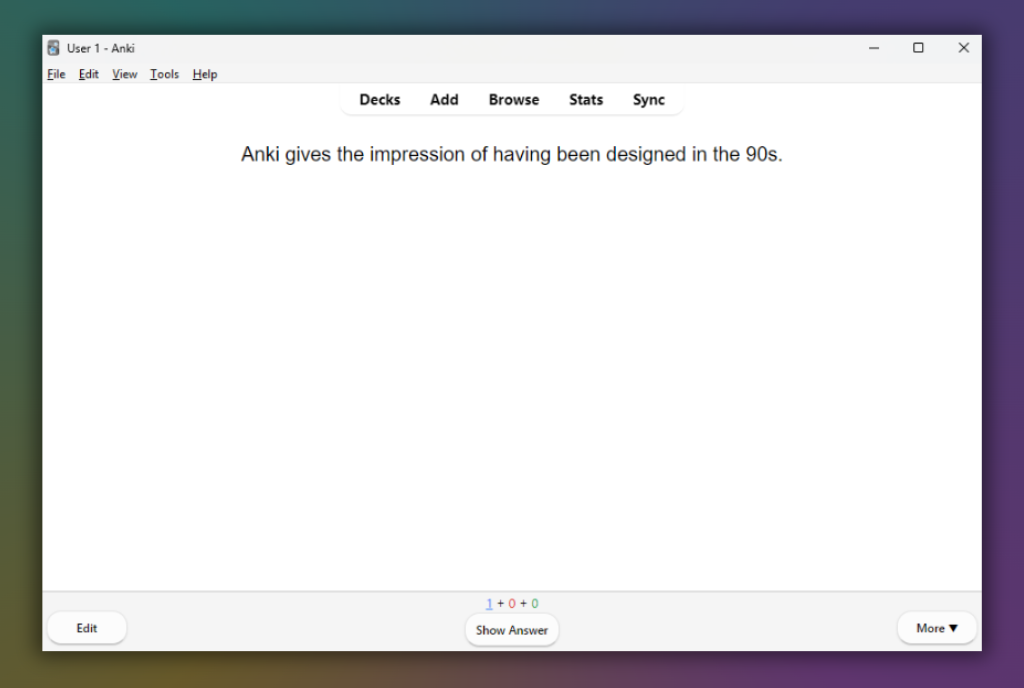 Anki's UI is outdated