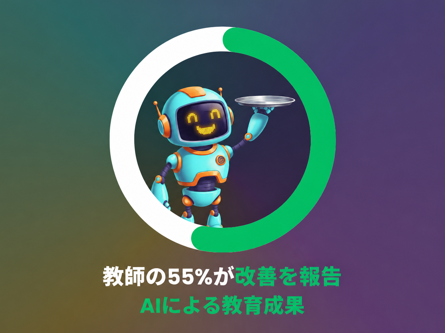 AIによって教育成果が向上したと回答した教師