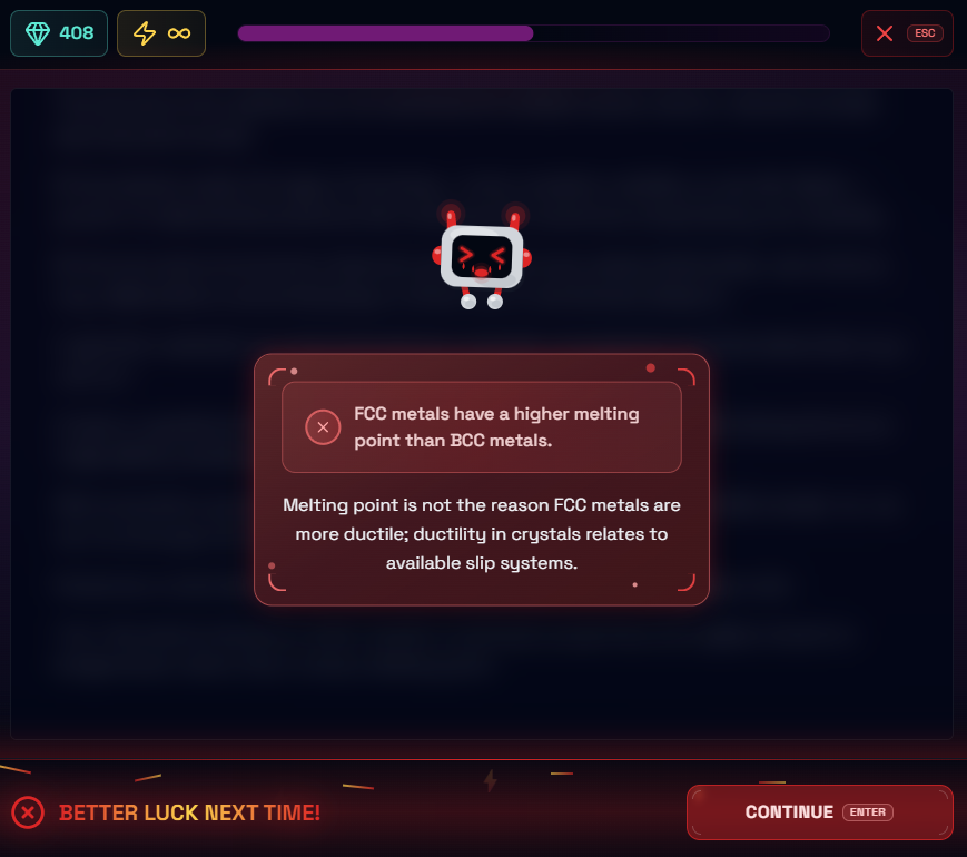 Boterview's feedback UI