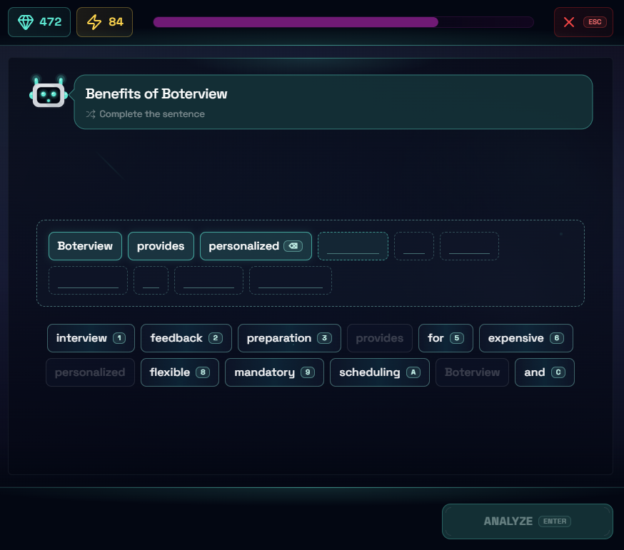 The benefits of boterview in one sentence