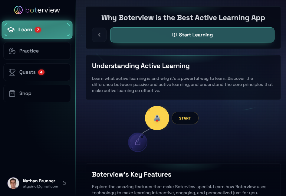 boterview active learning through courses