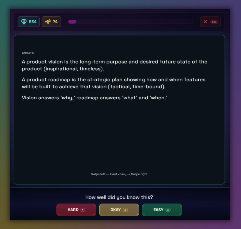 Boterview flashcards is a great alternative to Anki