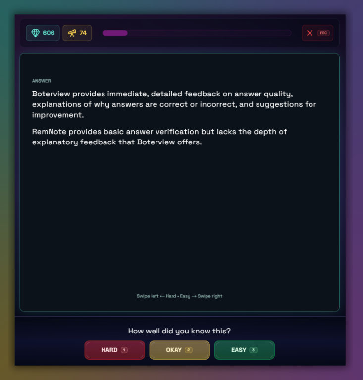 Boterview flashcard system vs RemNote Boterview flashcard system vs RemNote