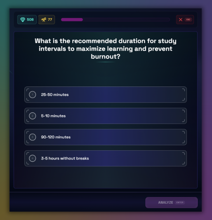 boterview's multiple choice question challenge