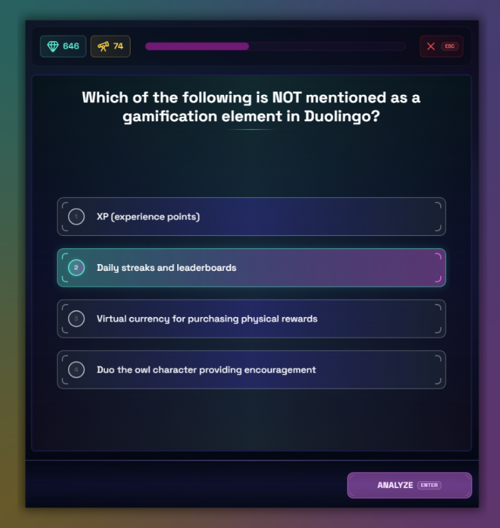 Boterview's quizzes are a great alternative to Duolingo's quizzes