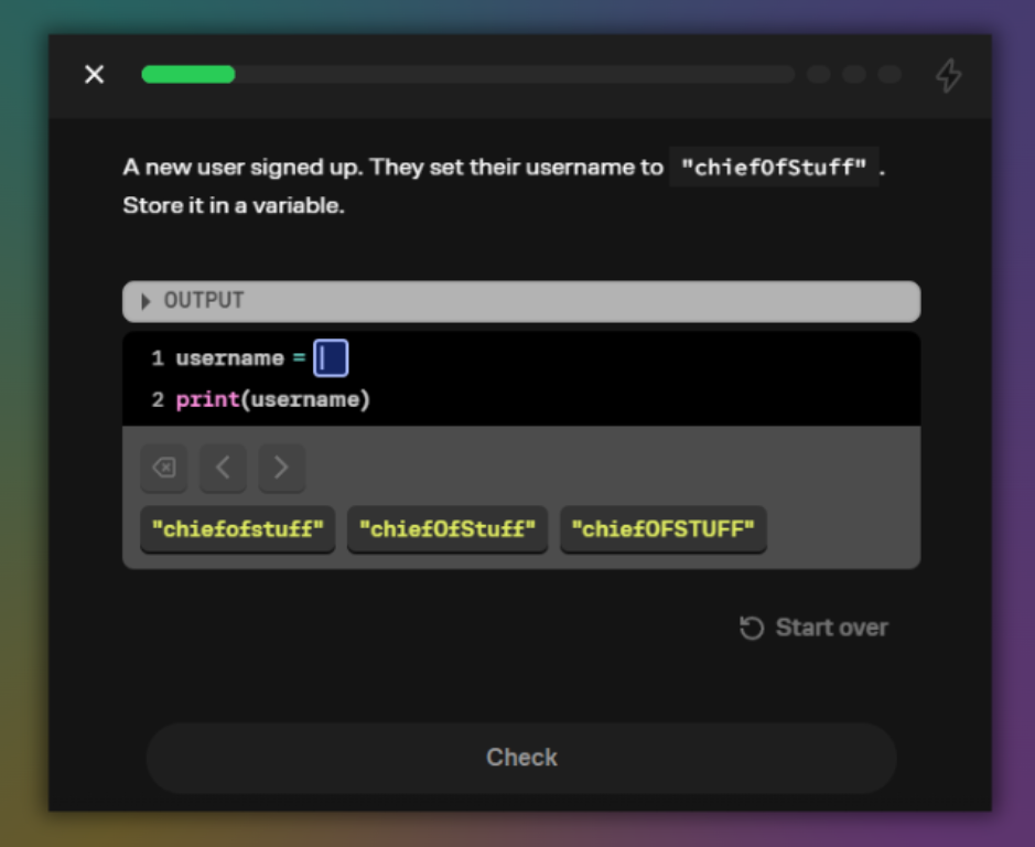 Example of a brilliant.org coding challenge