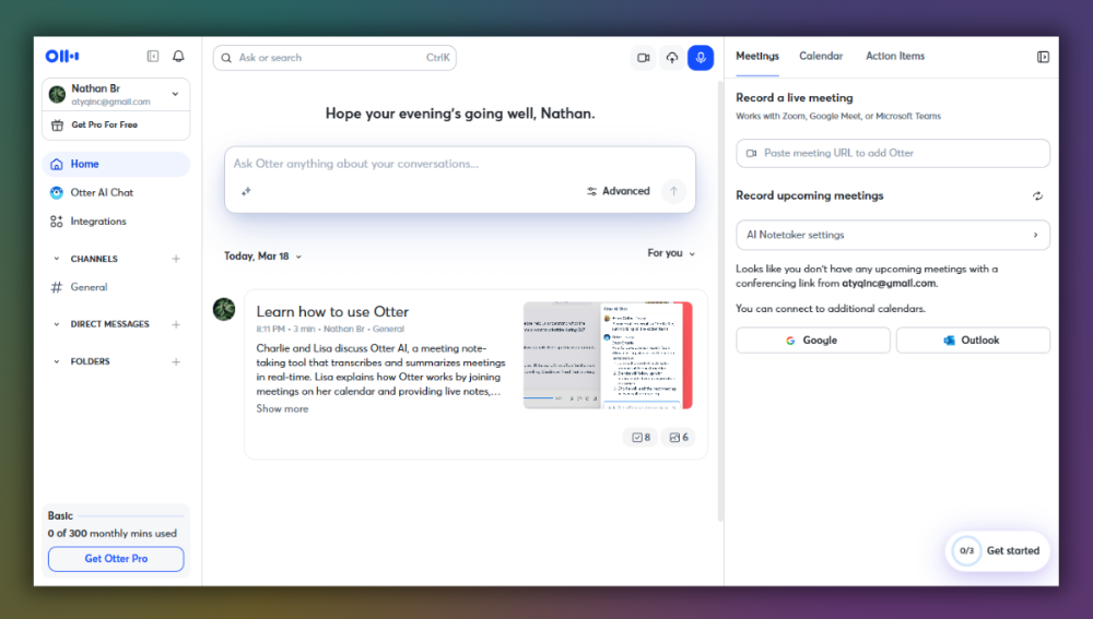 Otter ai has a great interface