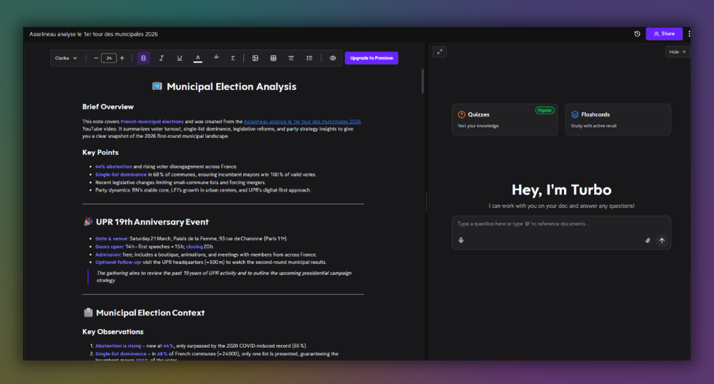 Turbo AI UI is very different from RemNote Turbo AI UI is very different from RemNote
